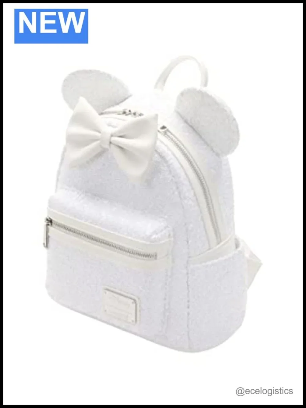 Disney Minnie Mouse Sequin Shoulder Bag with Bow Faux Leather